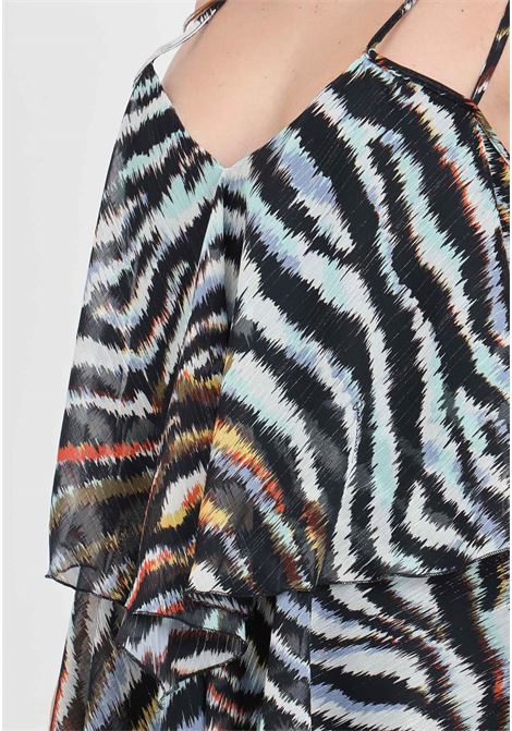Short women's georgette lurex tiger print dress JUST CAVALLI | 76PAO905NS374MS3